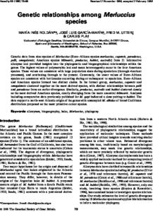 Icon of Roldán Et Al (1999) Genetic Relationships Among Merluccius Species